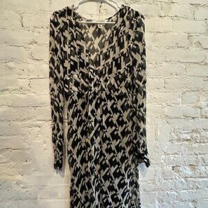 DVF silk midi dress, with black camisole